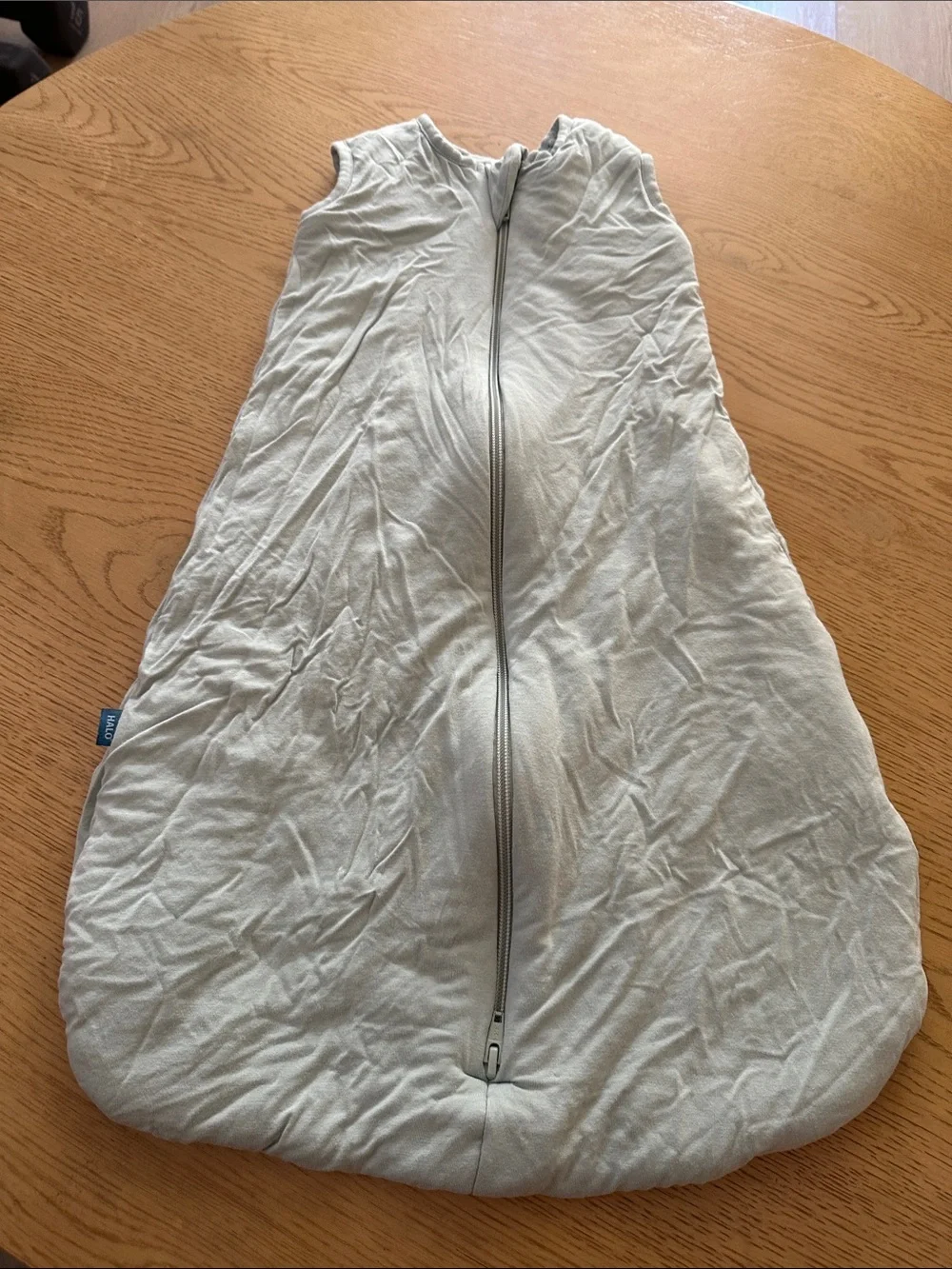 Neutral Light Green Baby Sleep Sack with Front Zipper small